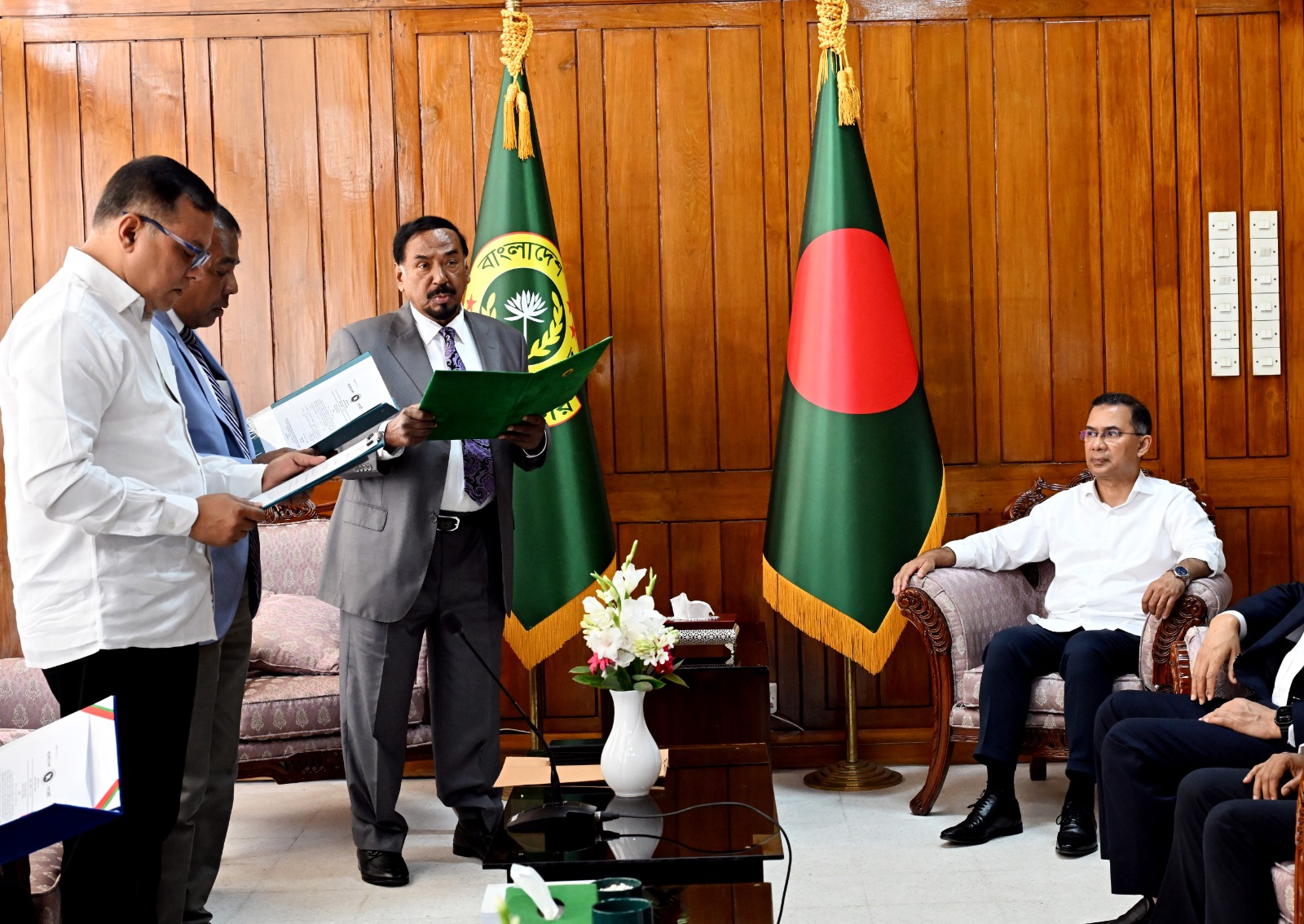 Honorable Speaker administers oath to two newly elected members of Parliament